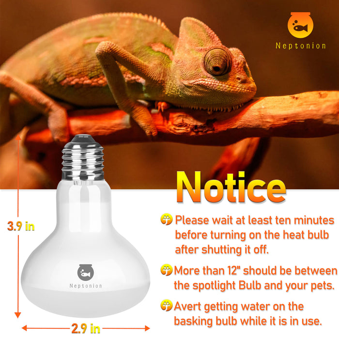 NEPTONION Reptile Heat Lamp UV Heat Light Bulb, Basking Daylight Spot Bulb for Lizard, Tortoise, Bearded Dragon