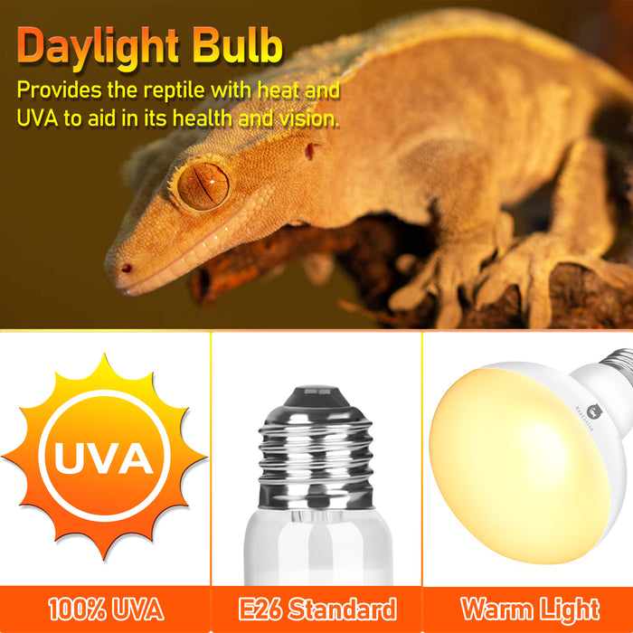 NEPTONION Reptile Heat Lamp UV Heat Light Bulb, Basking Daylight Spot Bulb for Lizard, Tortoise, Bearded Dragon