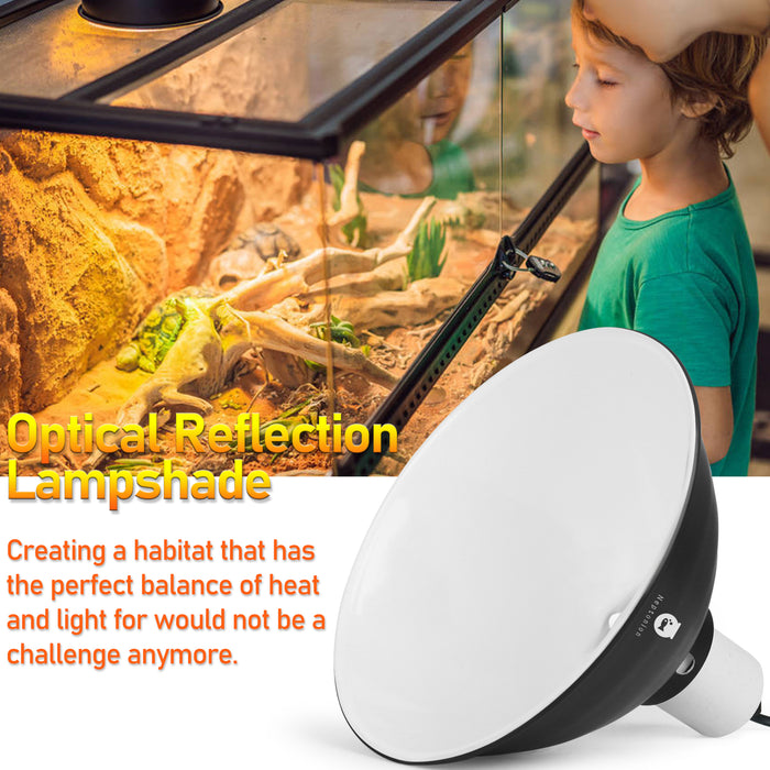 NEPTONION Reptile Reflector Dome Lamp Fixture, Deep Polished aluminum UVB Light Fixture for Reptile Glass Terrariums fit UVB UVA Bulb, Basking Heat Bulb, Ceramic Heat Emitter