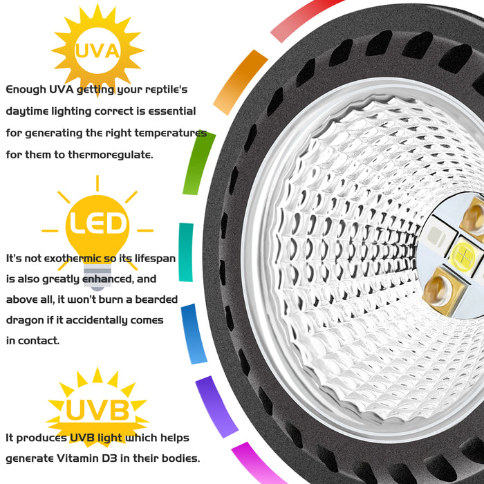 NEPTONION UVB Reptiles Bulb, LED 5W UV Light Bulb, UVB Compact Fluorescent Lamp, Suitable for Reptiles (E27,110V)