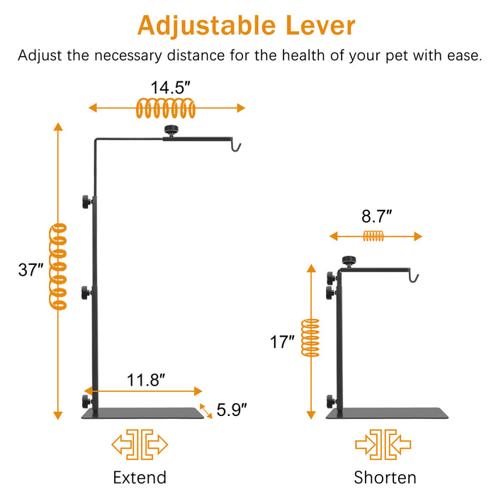 NEPTONION Reptile Domes Stand, Adjustable Heat Lamp Stand Fixture for Terrarium , Metal Basking Lamp Holder, Suitable for All Reptile Domes Lamp