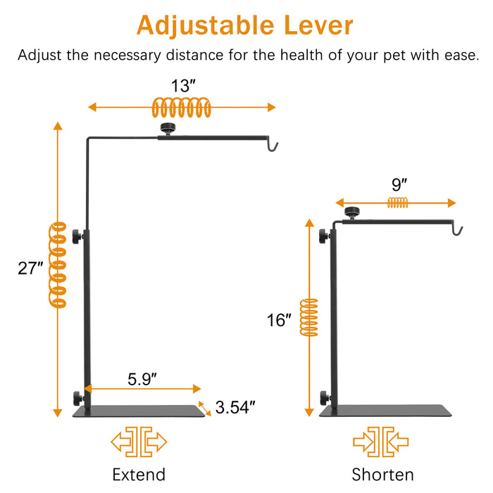 NEPTONION Reptile Domes Stand, Adjustable Heat Lamp Stand Fixture for Terrarium , Metal Basking Lamp Holder, Suitable for All Reptile Domes Lamp