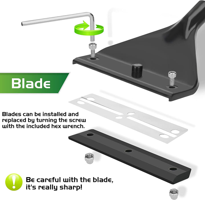 NEPTONION 24.5’’ Professional Algae Scraper, Aquarium Blade Cleaner with 10 Pcs Replaceable Blades Stubborn Algae, Suitable for Water Tank Size Above 30 Gallons