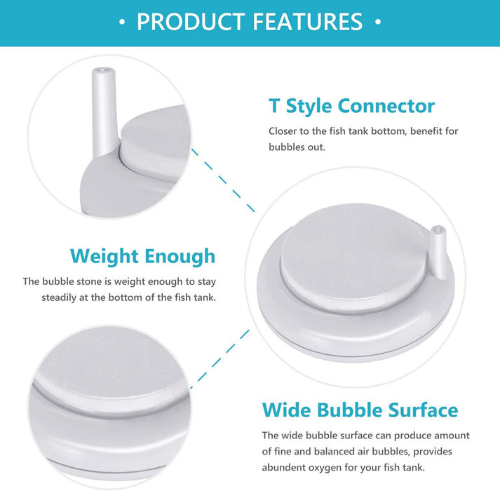 Windbells air Stone Disc Aquarium Fish Tank Bubbler with Control Valve Oxygen Diffuser for Hydroponics (Air Pump and pipe not included)