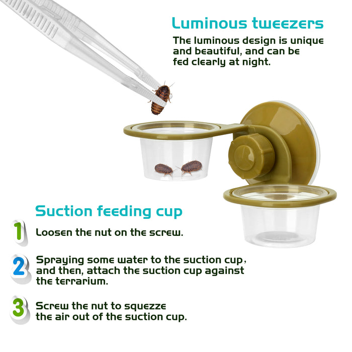 Neptonion Acrylic Breeding Box Transparent Mini Reptile Habitat Terrarium with Sliding Cover Magnetic Closure for Small Animals and Bugs,Including Tarantulas,Crickets,Snails,Hermit crabs,frogs