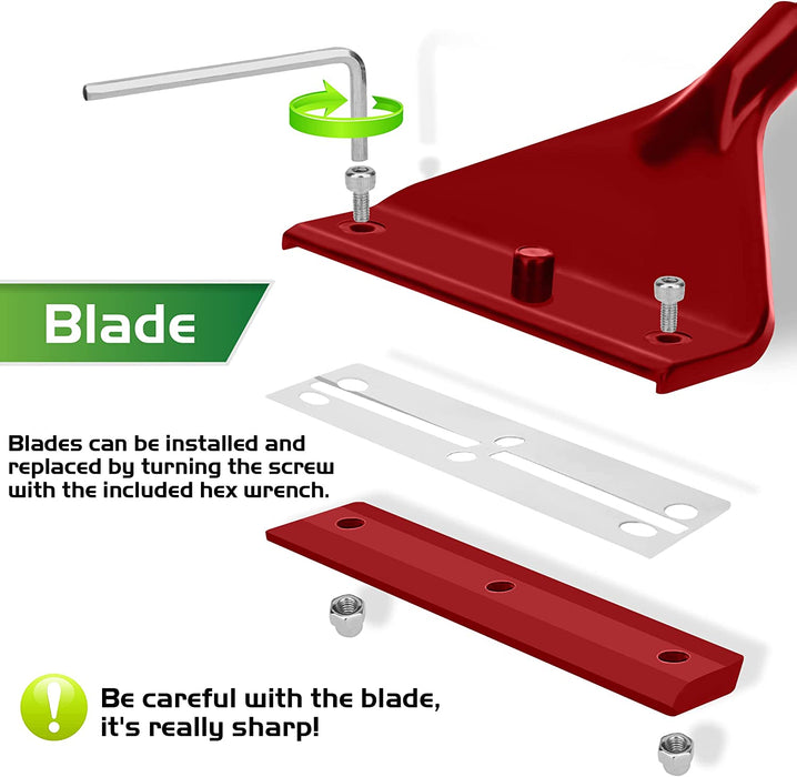 NEPTONION 24.5’’ Professional Algae Scraper, Aquarium Blade Cleaner with 10 Pcs Replaceable Blades Stubborn Algae, Suitable for Water Tank Size Above 30 Gallons