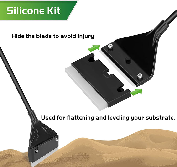 NEPTONION 24.5’’ Professional Algae Scraper, Aquarium Blade Cleaner with 10 Pcs Replaceable Blades Stubborn Algae, Suitable for Water Tank Size Above 30 Gallons