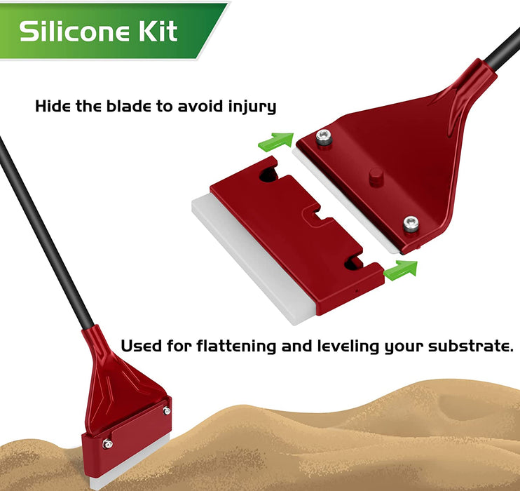 NEPTONION 24.5’’ Professional Algae Scraper, Aquarium Blade Cleaner with 10 Pcs Replaceable Blades Stubborn Algae, Suitable for Water Tank Size Above 30 Gallons