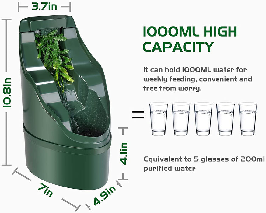 Neptonion Reptile Chameleon Cantina Drinking Fountain water dripper comes with Feeding Tongs and Frosted Tweezer for Amphibians Insects Lizard Turtle Snake Spider Frog Gecko