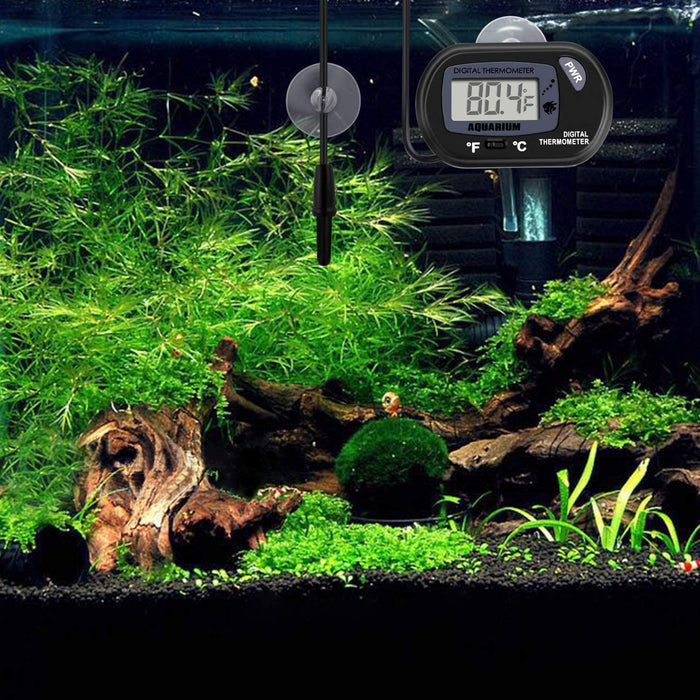 Neptonion Aquarium Thermometer LCD Digital Aquarium Thermometer with Suction Cup Fish Tank Water Terrarium Temperature for Fish and Reptiles Like Lizard and Turtle