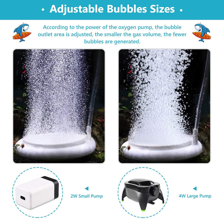 Windbells air Stone Disc Aquarium Fish Tank Bubbler with Control Valve Oxygen Diffuser for Hydroponics (Air Pump and pipe not included)