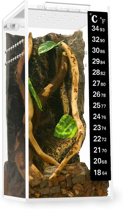 Neptonion Acrylic Breeding Box Transparent Mini Reptile Habitat Terrarium with Sliding Cover Magnetic Closure for Small Animals and Bugs,Including Tarantulas,Crickets,Snails,Hermit crabs,frogs
