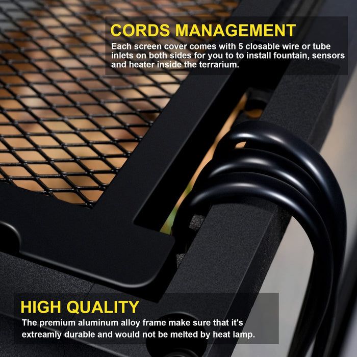 32 Gallon Professional Glass Terrarium 18"x18"x24" Durable Reptile Habitat Tank with Heat Resistant Aluminum Alloy Frame, Dual Front Swinging Doors for no Jam by Sand and Other Debris