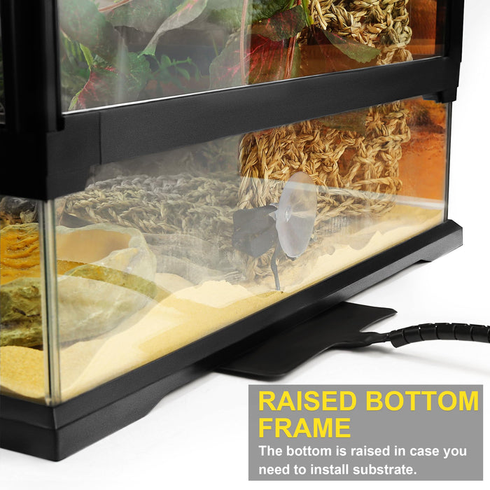 32 Gallon Professional Glass Terrarium 18"x18"x24" Durable Reptile Habitat Tank with Heat Resistant Aluminum Alloy Frame, Dual Front Swinging Doors for no Jam by Sand and Other Debris