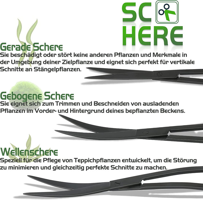 6 in 1 Aquascaping Tool Kit with PH Tester, Black Steel Aquatic Landscaping Equipment Perfect to Create A Stunning Underwater Scape for Fish Tank