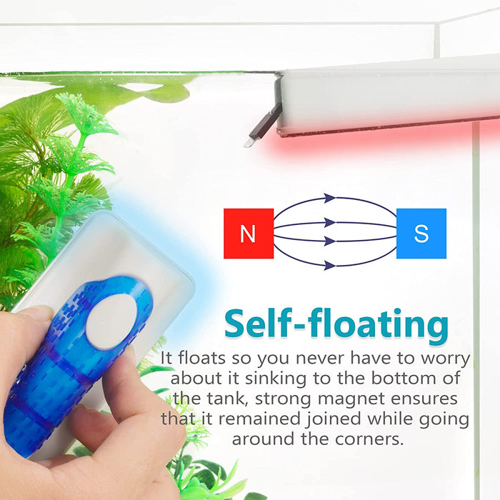 NEPTONION Magnetic Aquarium Fish Tank Glass Algae Scrapers Glass Cleaner Scrubber Clean [Blades Attachment, Floating, Scratch-Free, Non-Slip, Magnetizing]